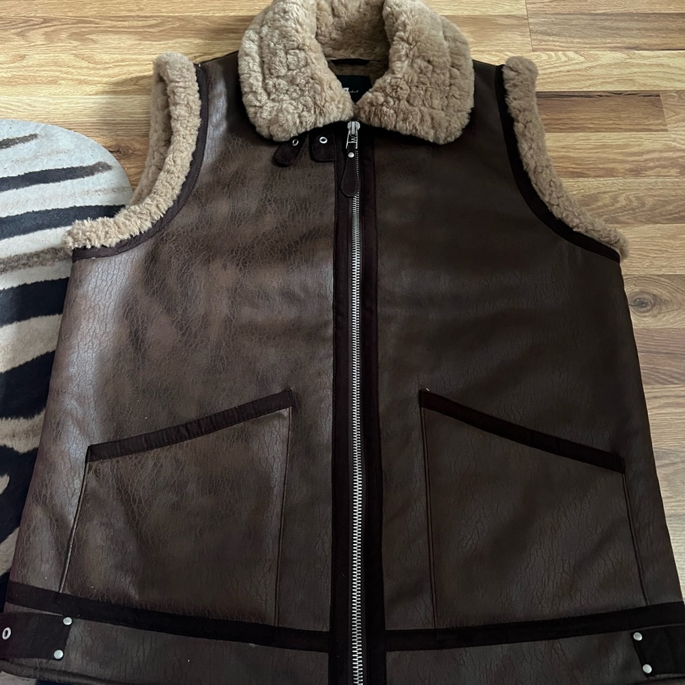 Zara Brown Shearling Vest